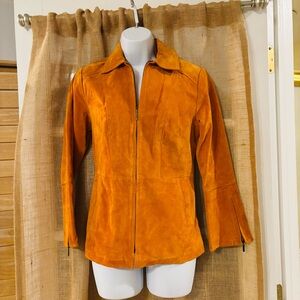 Women's Terry Lewis Orange Suede Jacket